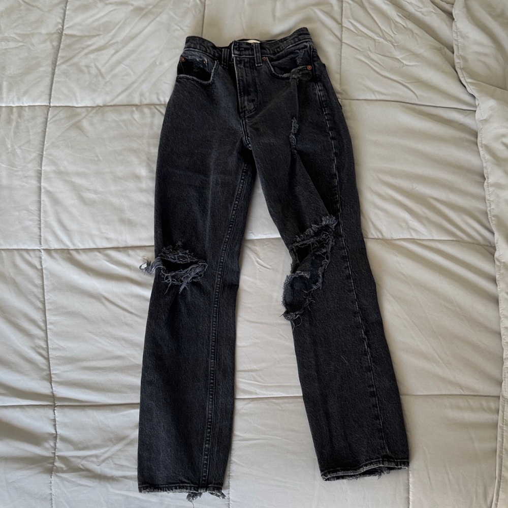 Abercrombie & Fitch Women’s Black Straight Leg Jeans 000 (23)
